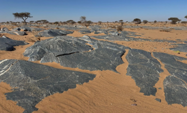 Wide open Sahara plains near Smara Morocco