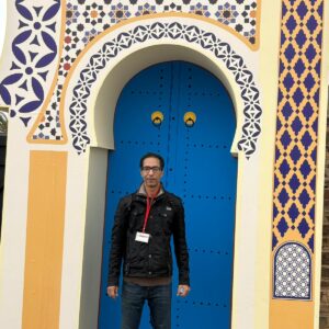 Blue door in Smara Morocco - traditional geometric patterns - visitsmara.com guide