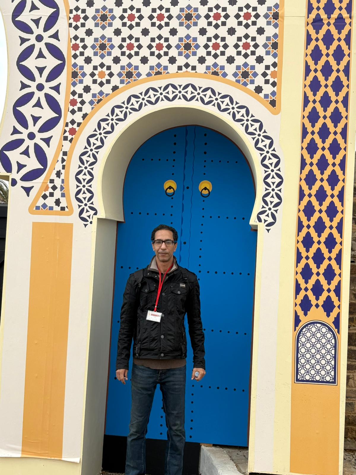 Blue door in Smara Morocco - traditional geometric patterns - visitsmara.com guide